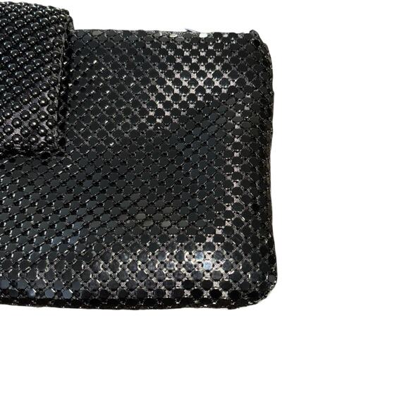 Women's Chain Mail Evening Bag Black Metal Chain Shoulder Strap Vintage - Picture 6 of 7
